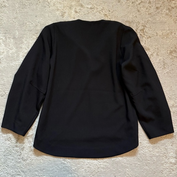 InWear Black Willow Long Puff Barrel Sleeve V Neck Top Size 8 - Picture 11 of 13